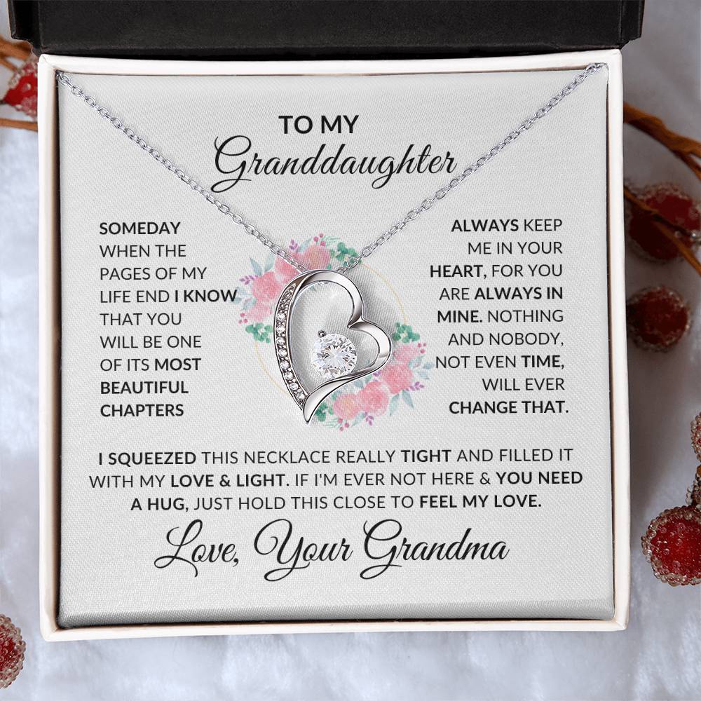 To My Granddaughter Necklace from Grandma - Special Gift for Granddaughter - Forever Love Necklace