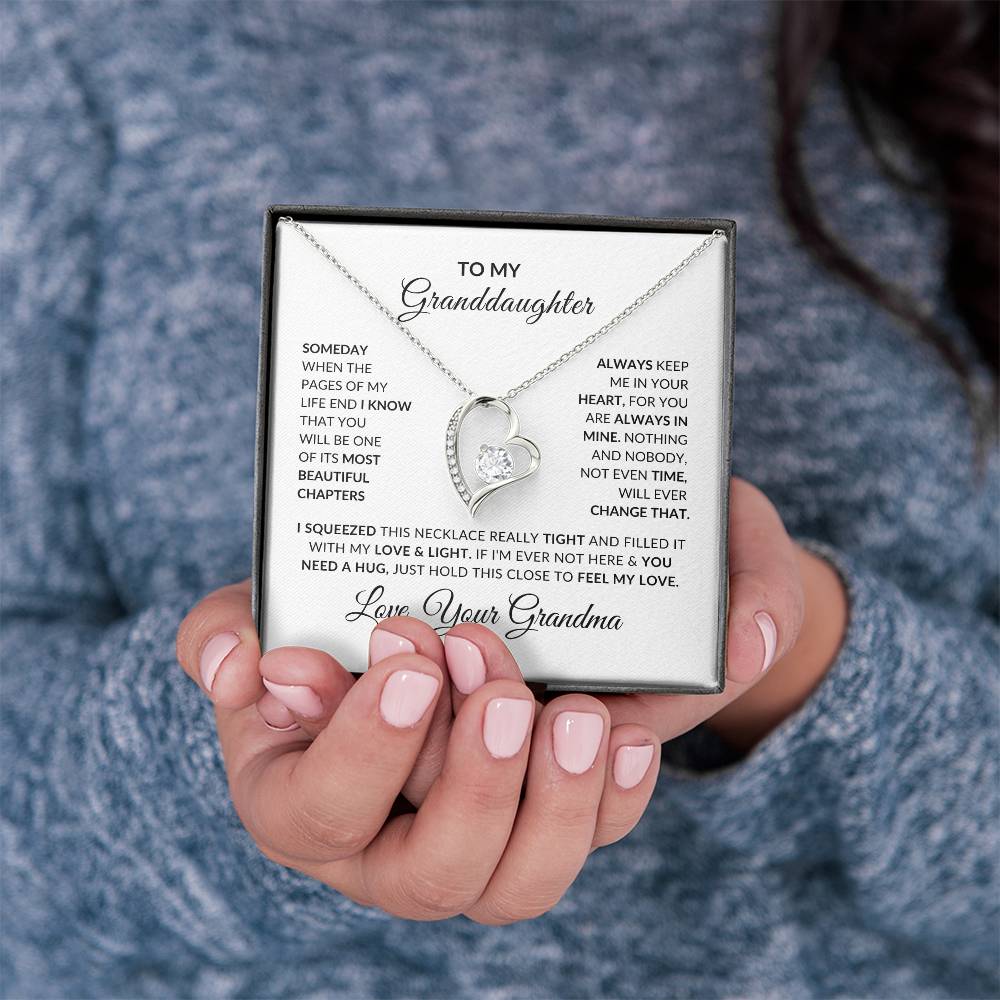 To My Granddaughter Necklace from Grandma - Special Gift for Granddaughter - Forever Love Necklace