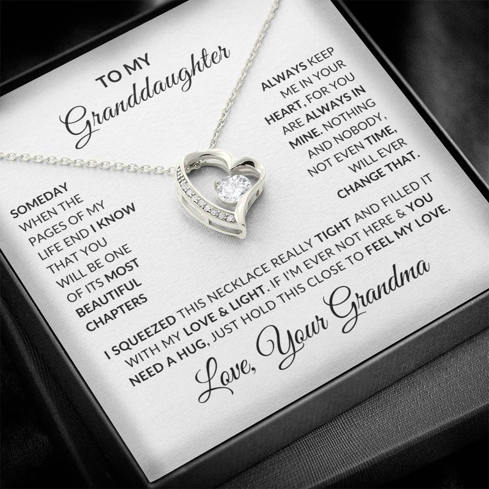 To My Granddaughter Necklace from Grandma - Special Gift for Granddaughter - Forever Love Necklace