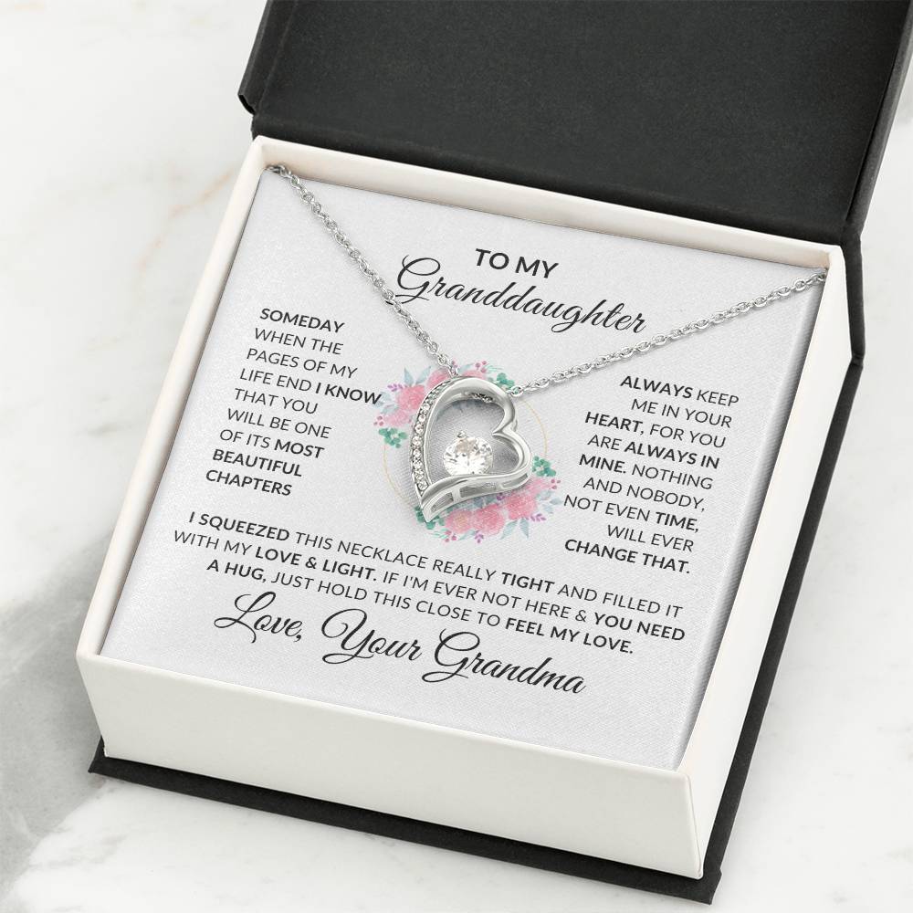 To My Granddaughter Necklace from Grandma - Special Gift for Granddaughter - Forever Love Necklace