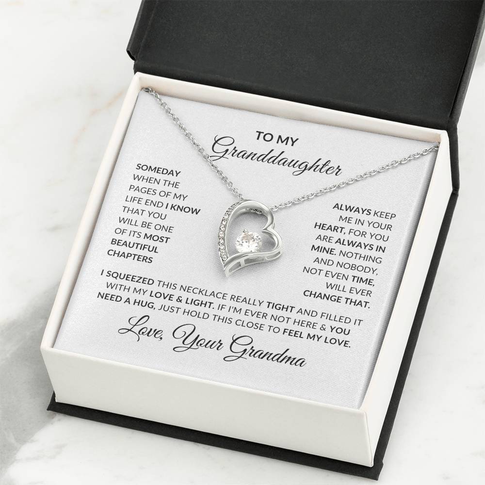 To My Granddaughter Necklace from Grandma - Special Gift for Granddaughter - Forever Love Necklace