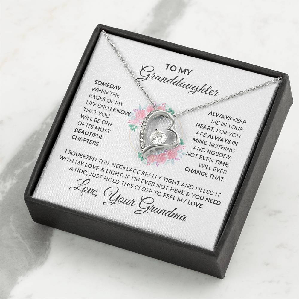 To My Granddaughter Necklace from Grandma - Special Gift for Granddaughter - Forever Love Necklace