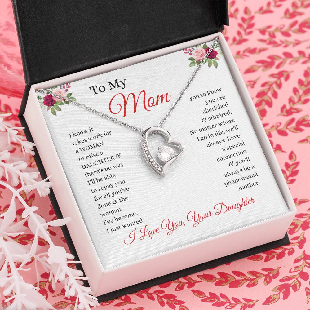 To My Mom - No Way I Can Repay You For All You've Done - Love From Daughter to Mother Forever Love Necklace