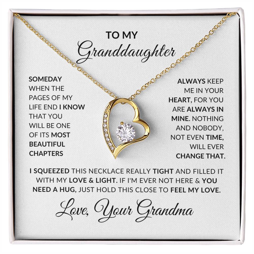 To My Granddaughter Necklace from Grandma - Special Gift for Granddaughter - Forever Love Necklace