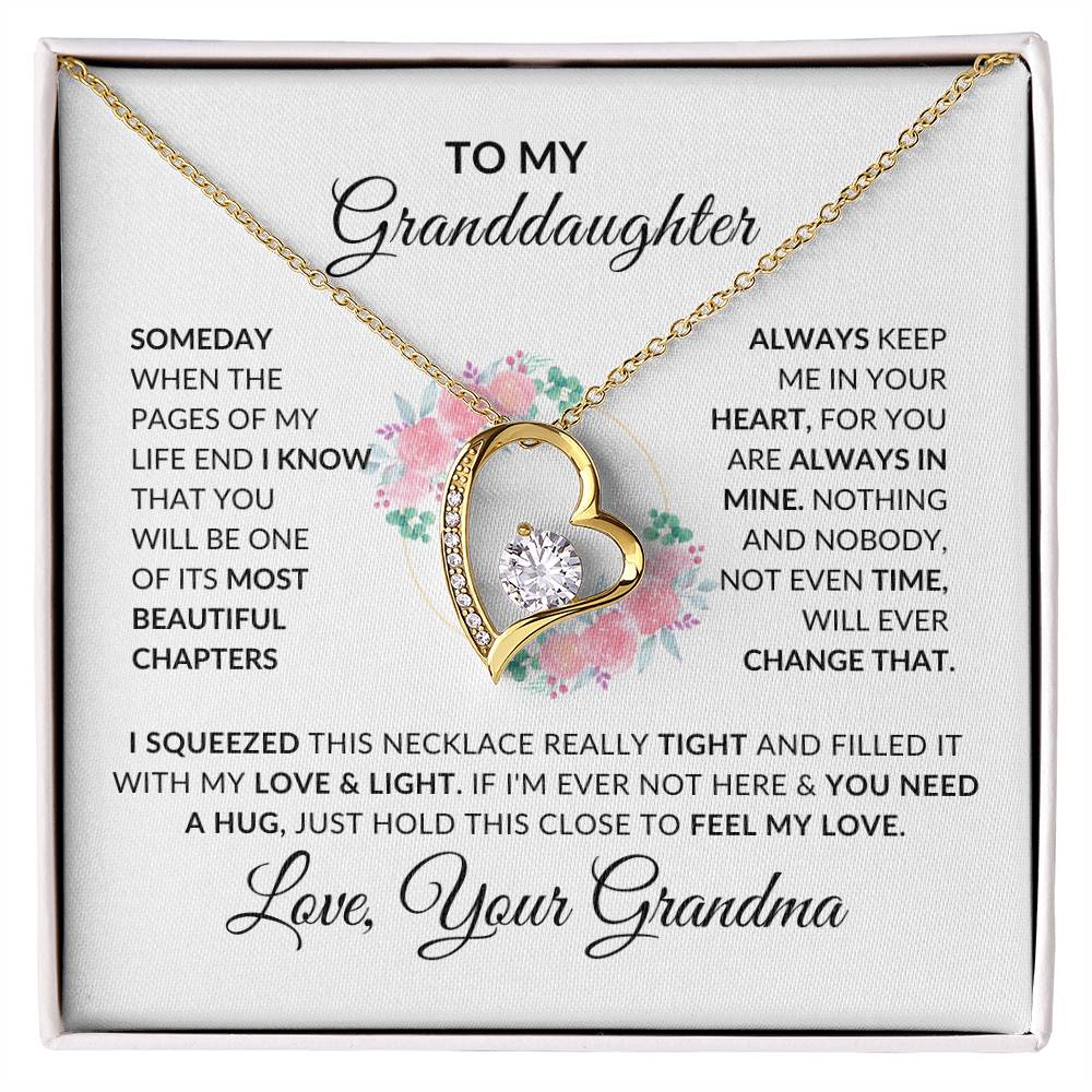 To My Granddaughter Necklace from Grandma - Special Gift for Granddaughter - Forever Love Necklace