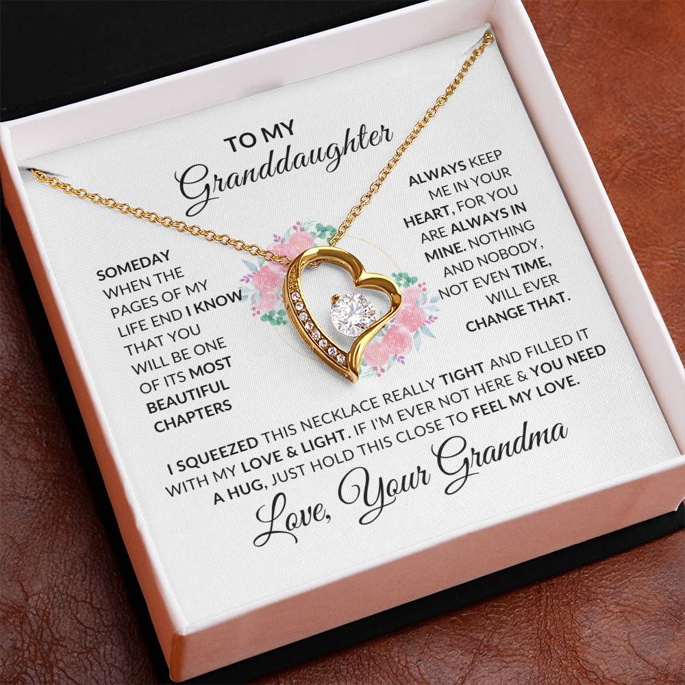 To My Granddaughter Necklace from Grandma - Special Gift for Granddaughter - Forever Love Necklace