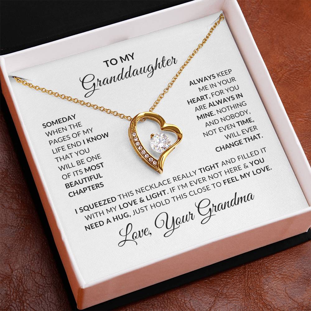 To My Granddaughter Necklace from Grandma - Special Gift for Granddaughter - Forever Love Necklace