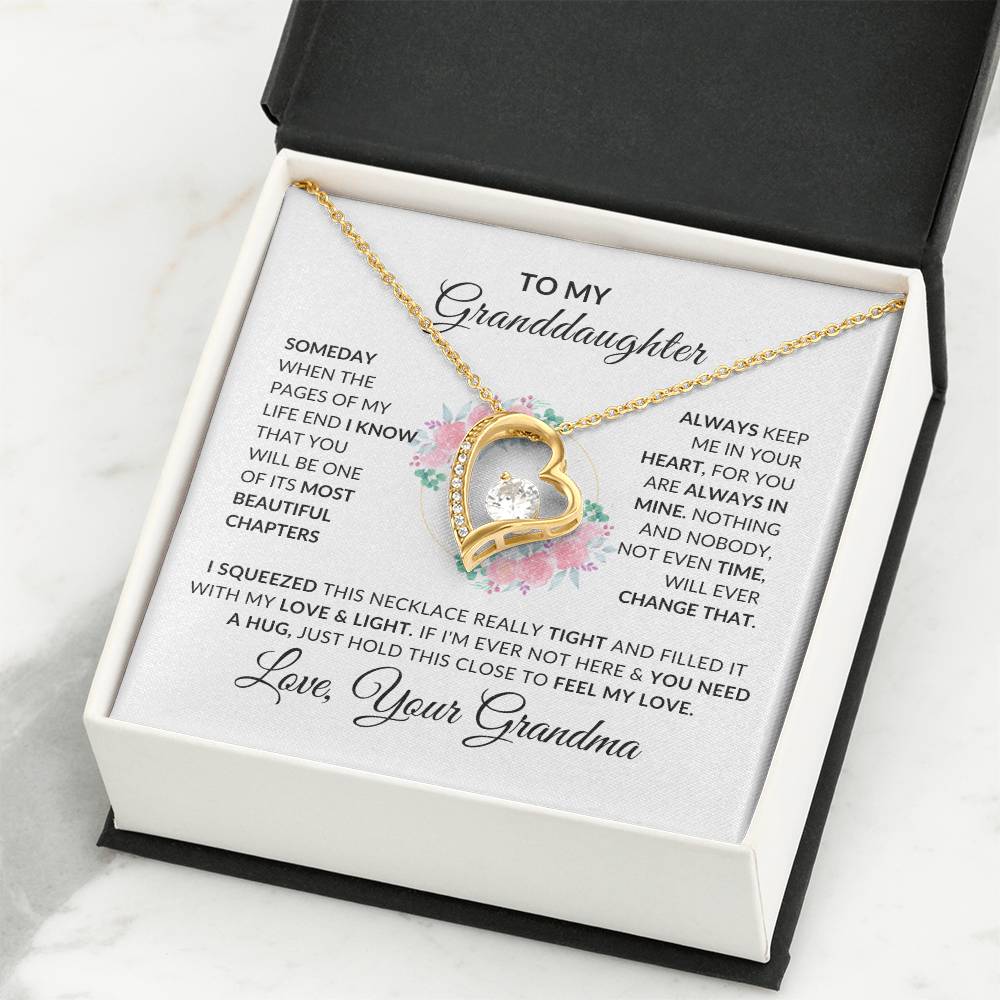 To My Granddaughter Necklace from Grandma - Special Gift for Granddaughter - Forever Love Necklace