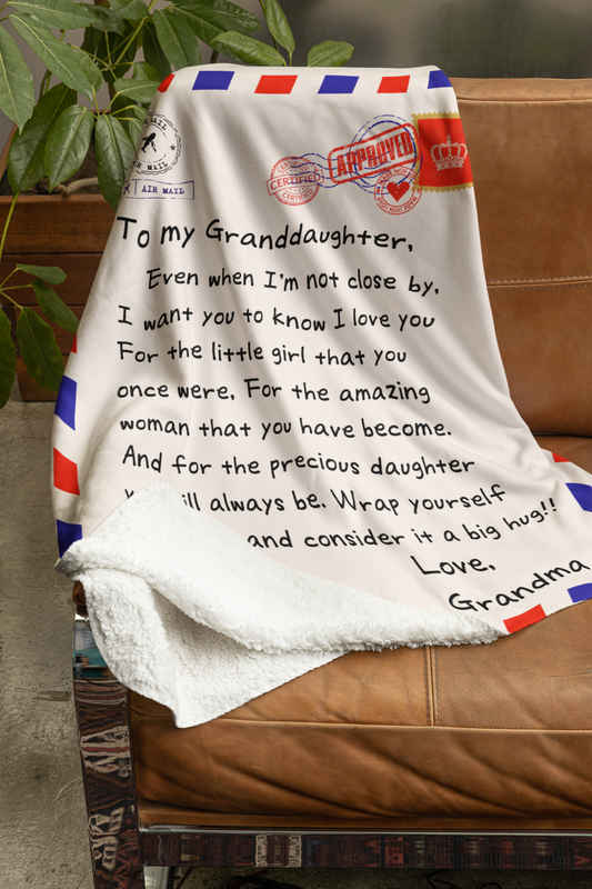 To My Granddaughter Blanket - Letter Blanket Gift - Sweet Message to My Granddaughter For A Lifetime - Love Grandma