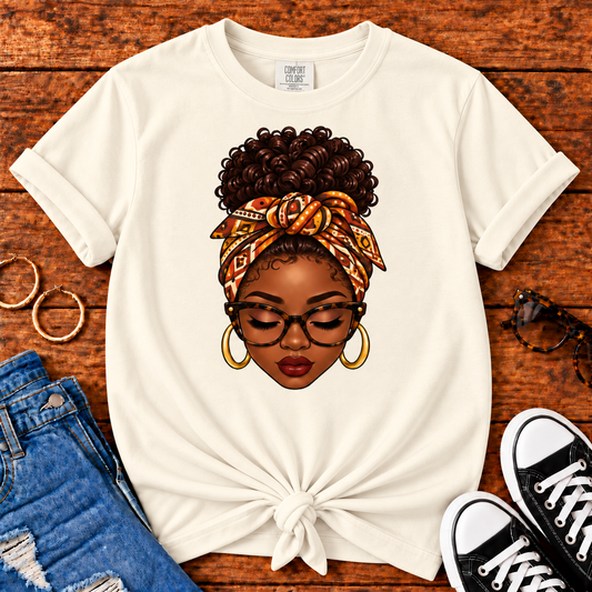 Headwrap Beauty Black woman graphic Comfort Colors Ivory T-shirt