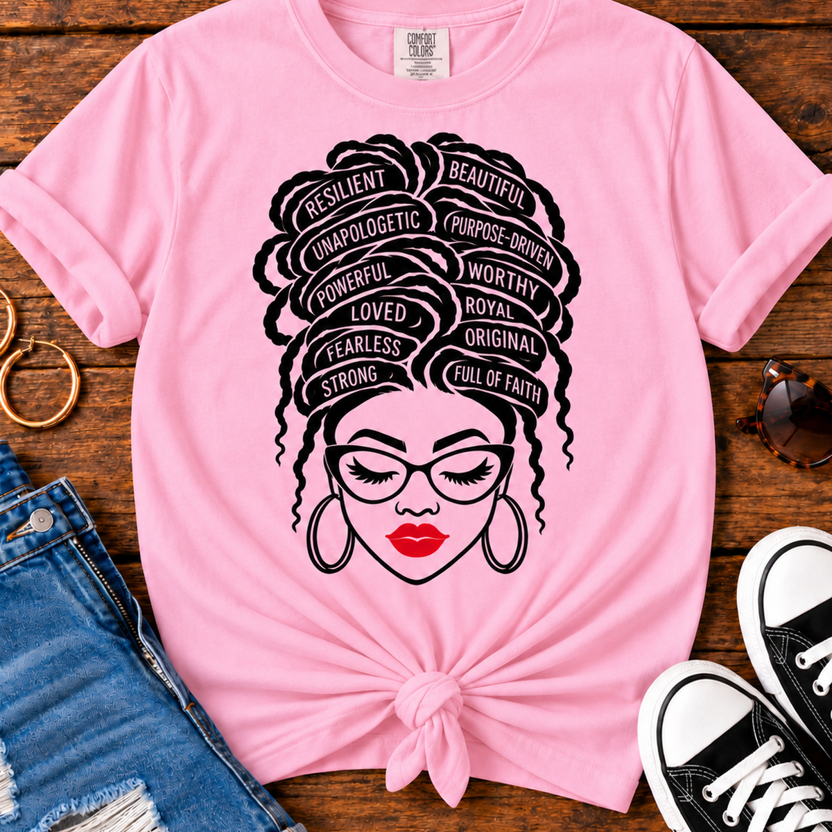 Unapologetically Beautiful Black Woman affirmation Comfort Colors Blossom T-shirt
