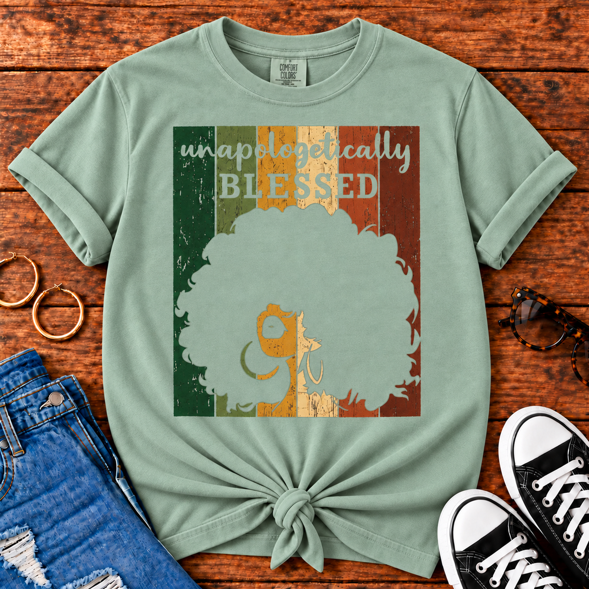 Unapologetically Blessed Comfort Colors Bay T-shirt for Black women