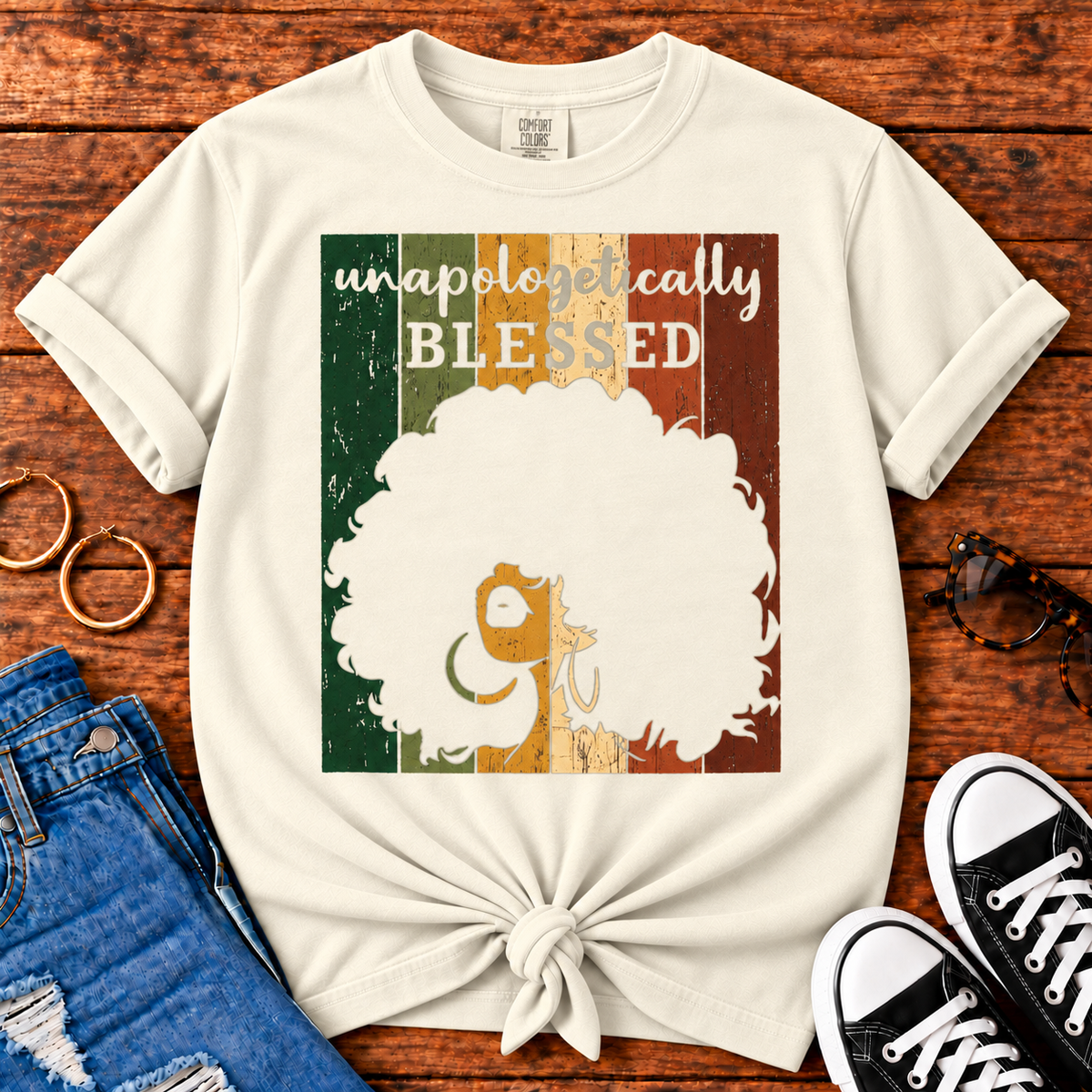 Unapologetically Blessed Comfort Colors Ivory T-shirt for Black women