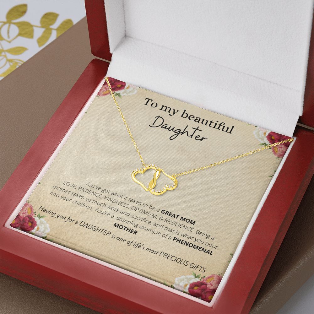 Stunning 10K Gold Pendant | To My Beautiful Daughter | Your A Great Mom & One Of Life's Most Precious Gifts