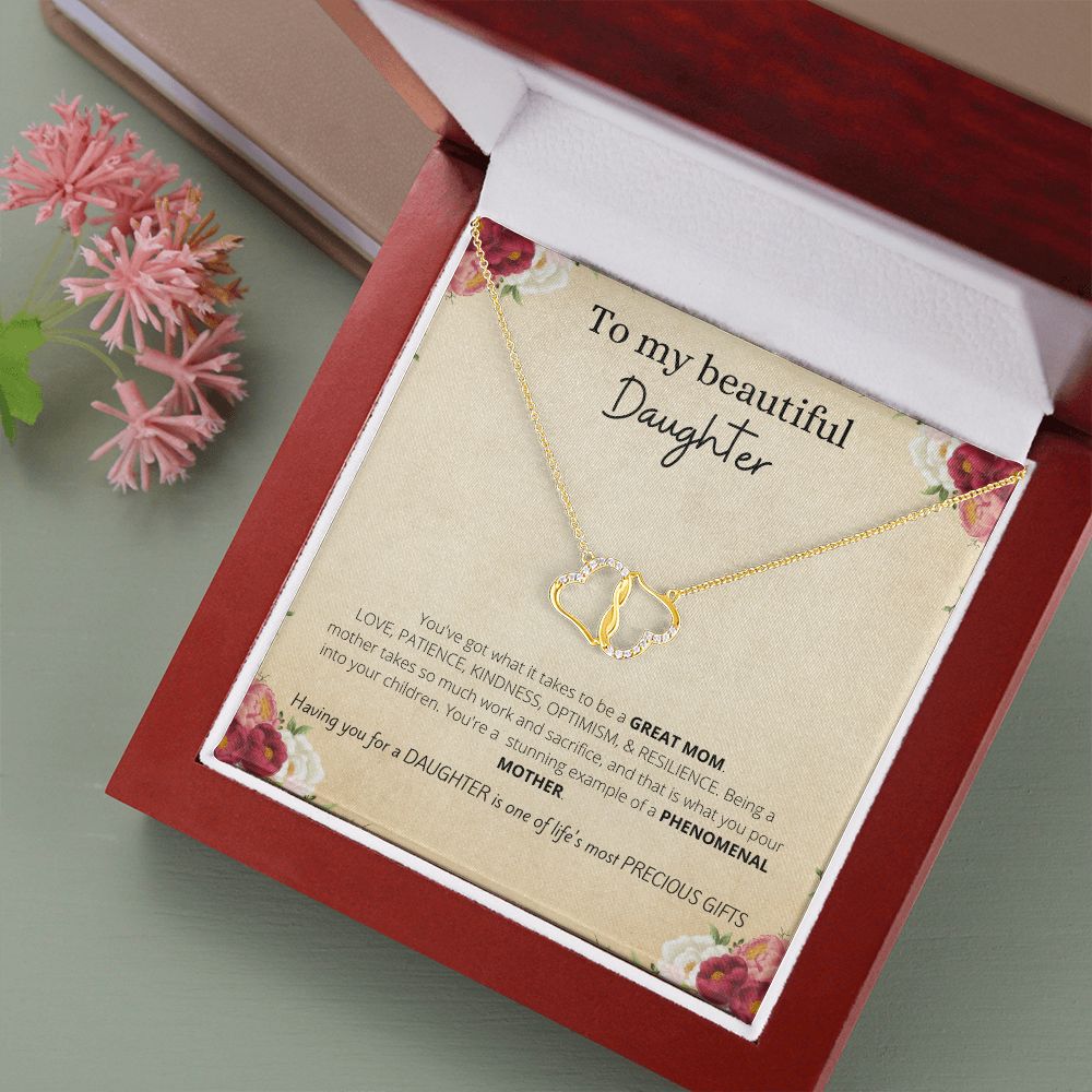 Stunning 10K Gold Pendant | To My Beautiful Daughter | Your A Great Mom & One Of Life's Most Precious Gifts