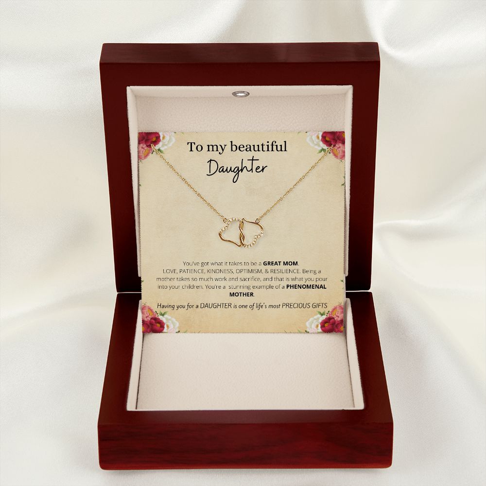 Stunning 10K Gold Pendant | To My Beautiful Daughter | Your A Great Mom & One Of Life's Most Precious Gifts